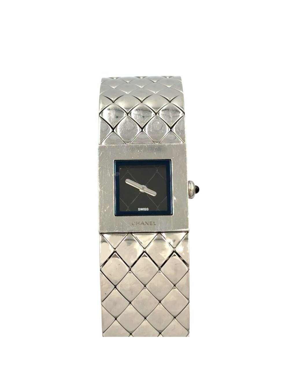 Chanel Quilted SS Silver Black